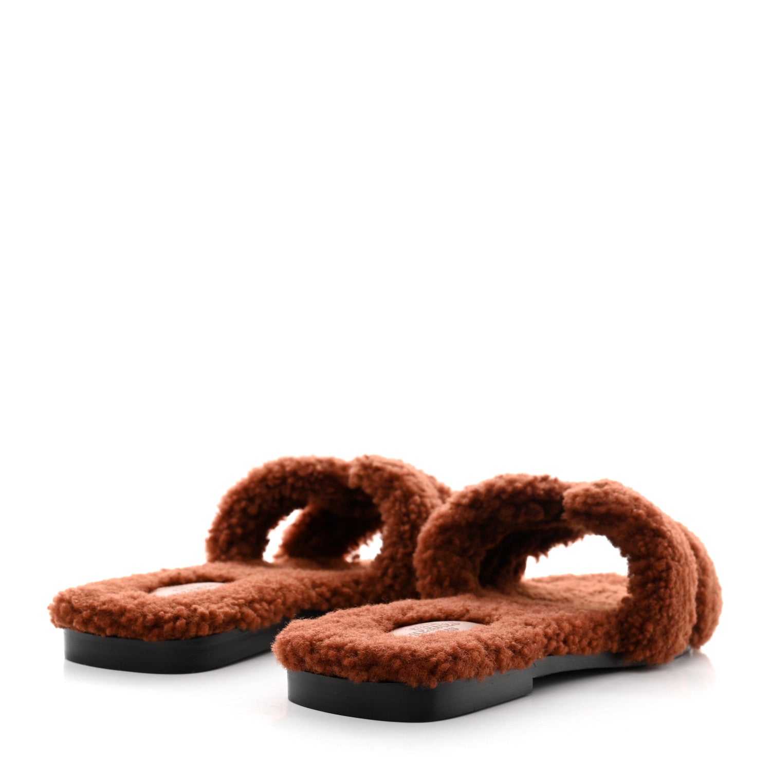 Hermes Woolskin Oran Sandals 40.5 Cognac 4 of 7