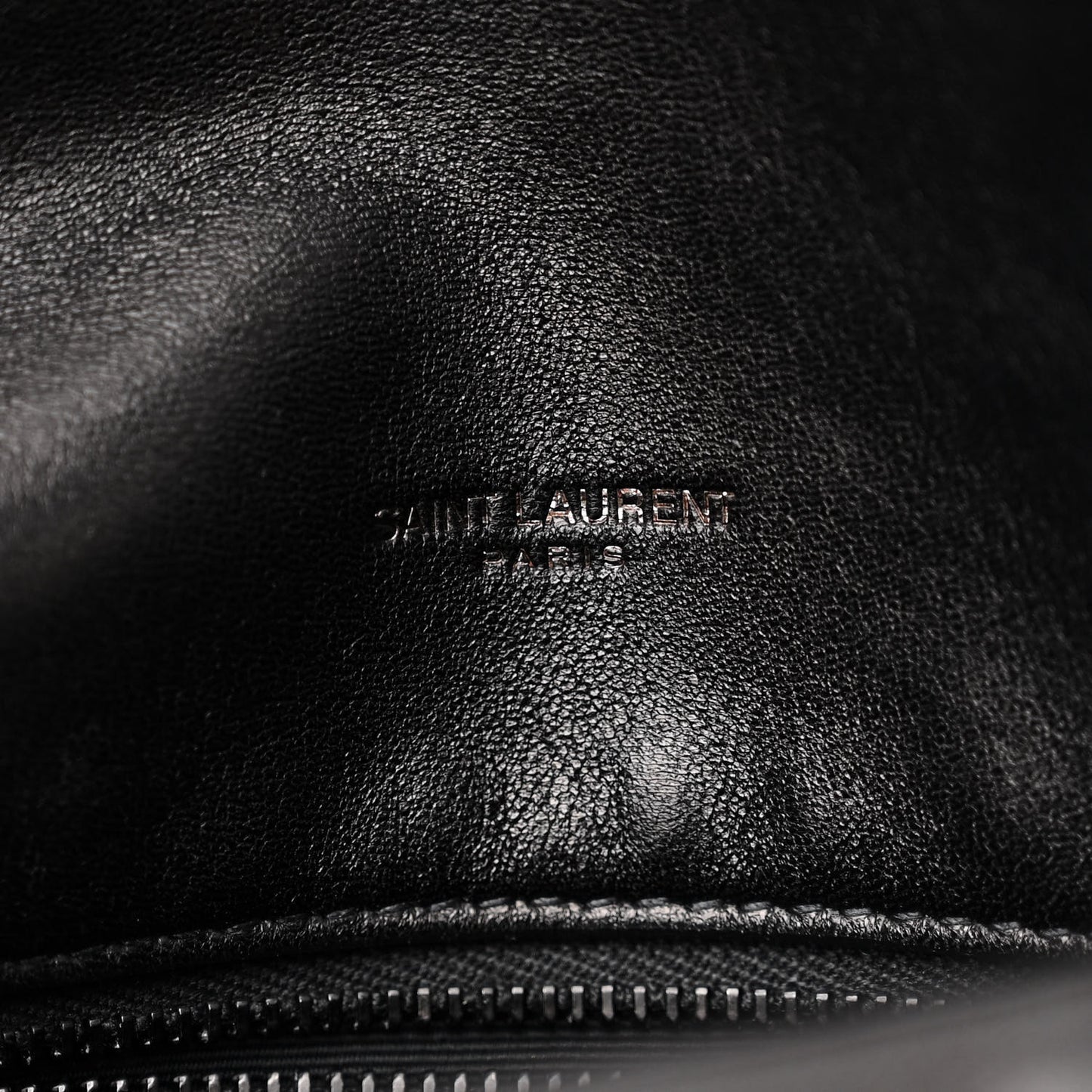 Lambskin Quilted Monogram Monochrome Small Loulou Puffer Chain Satchel Black