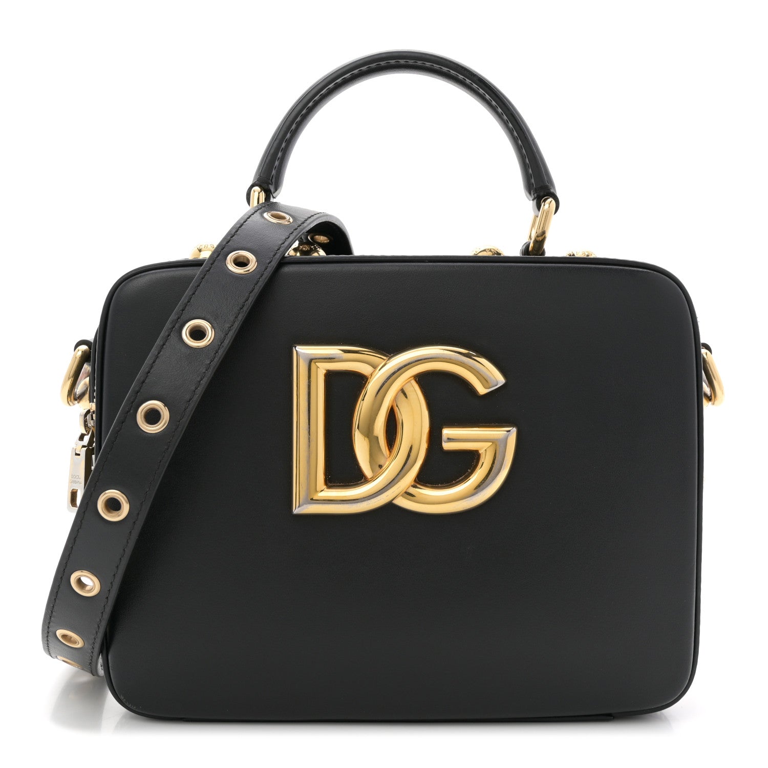 クエルナバカ Dolce & Gabbana Calfskin 3.5 Top Handle Bag Black 1833804