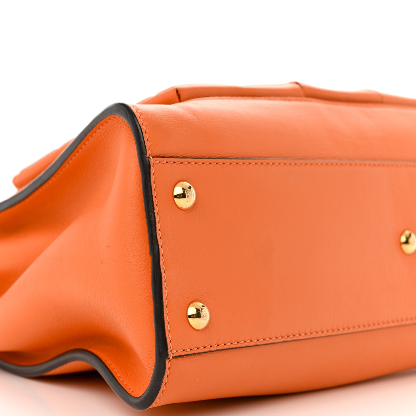 Vitello Seta Shiny Nappa Medium 3 Pocket Peekaboo Iconic Satchel Papaya