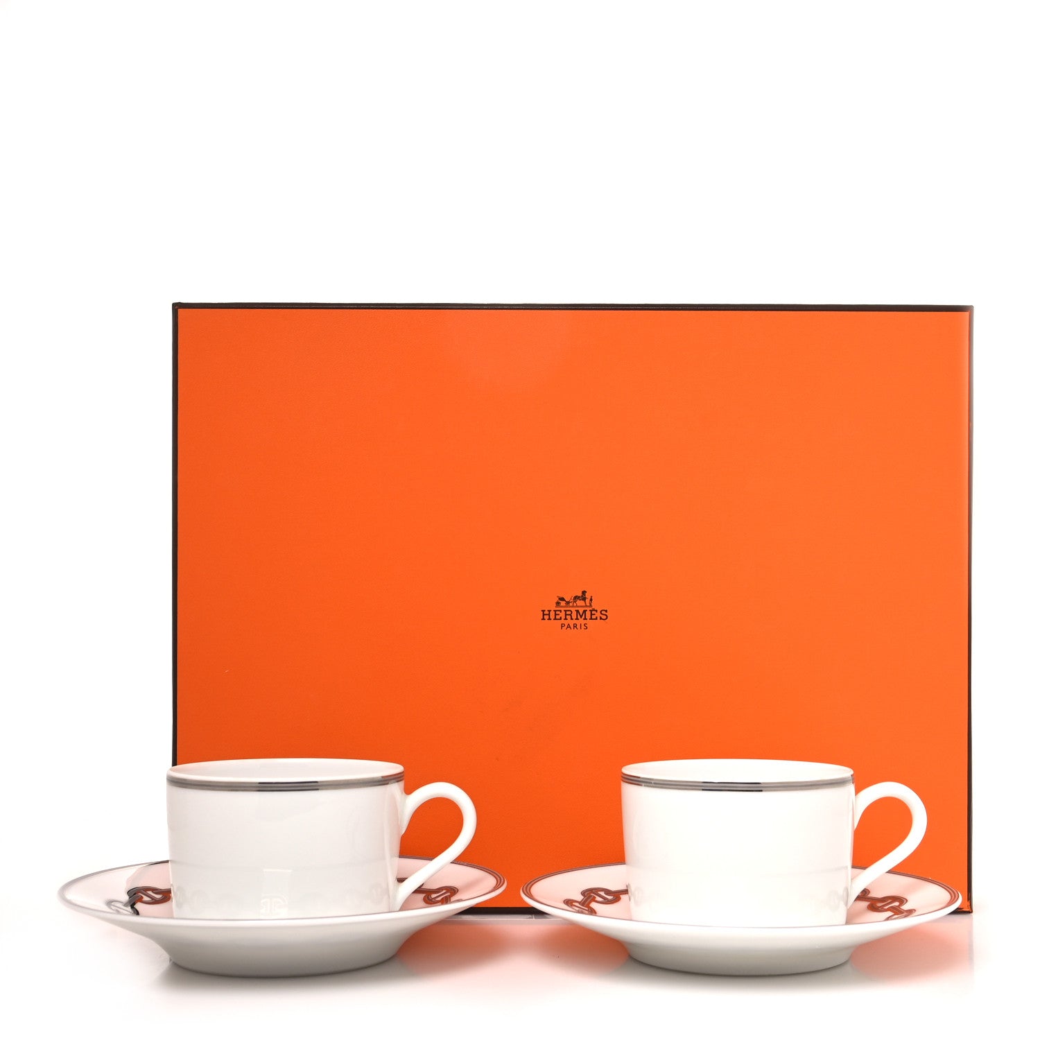 Hermes Porcelain Platinum Chaine d'Ancre Tea Cup and Saucer Set of 2 14 of 14