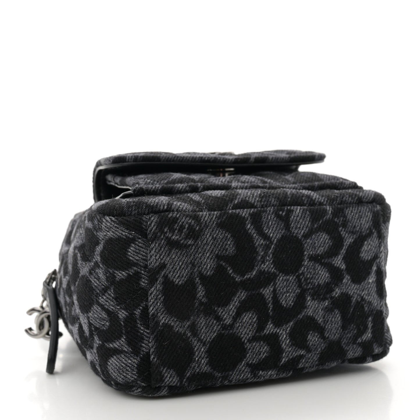 Denim Quilted Flower CC Mini Classic Backpack Black