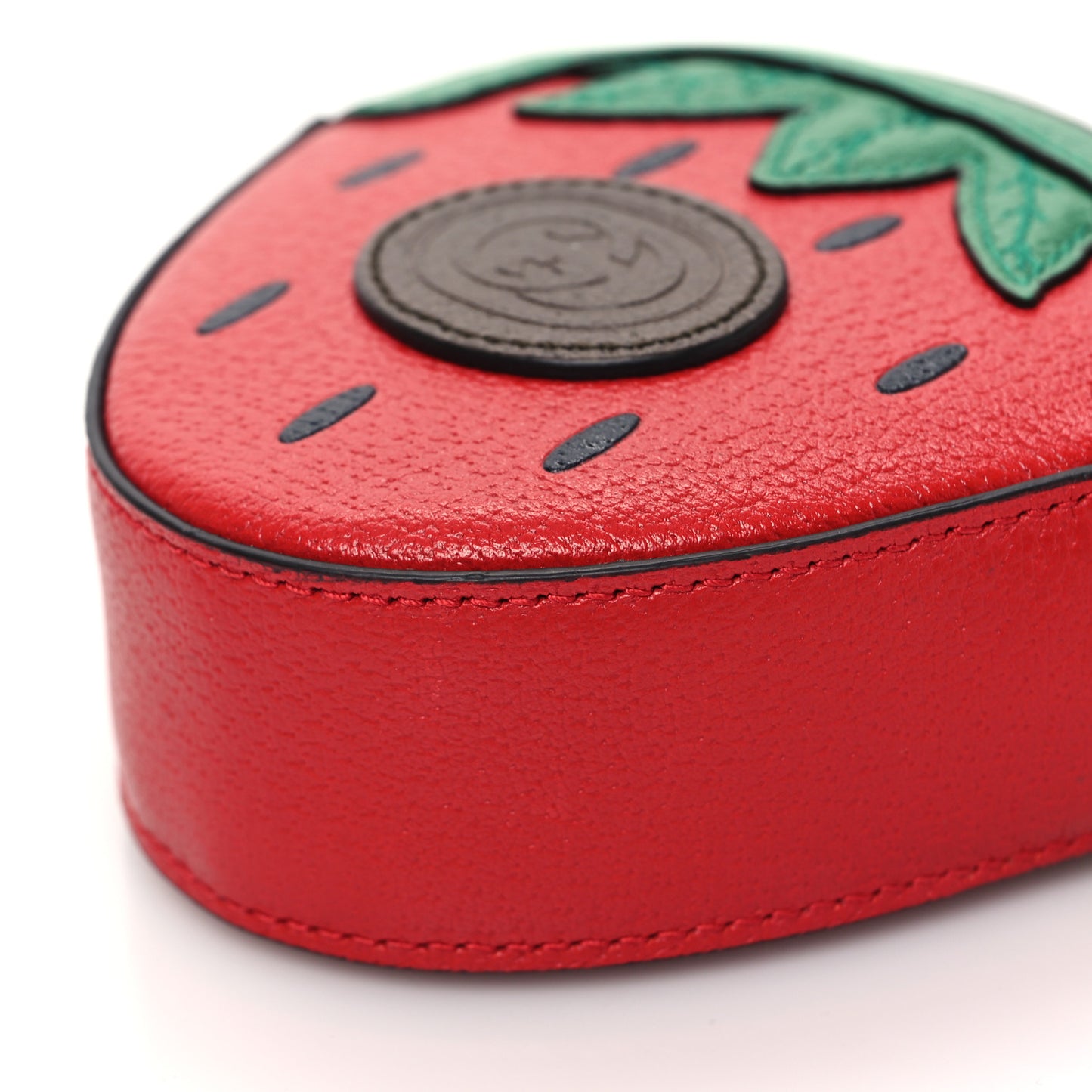 Textured Dollar Calfskin Retro Interlocking G Fruttini Strawberry Mini Crossbody Lobster Red Black New Acero