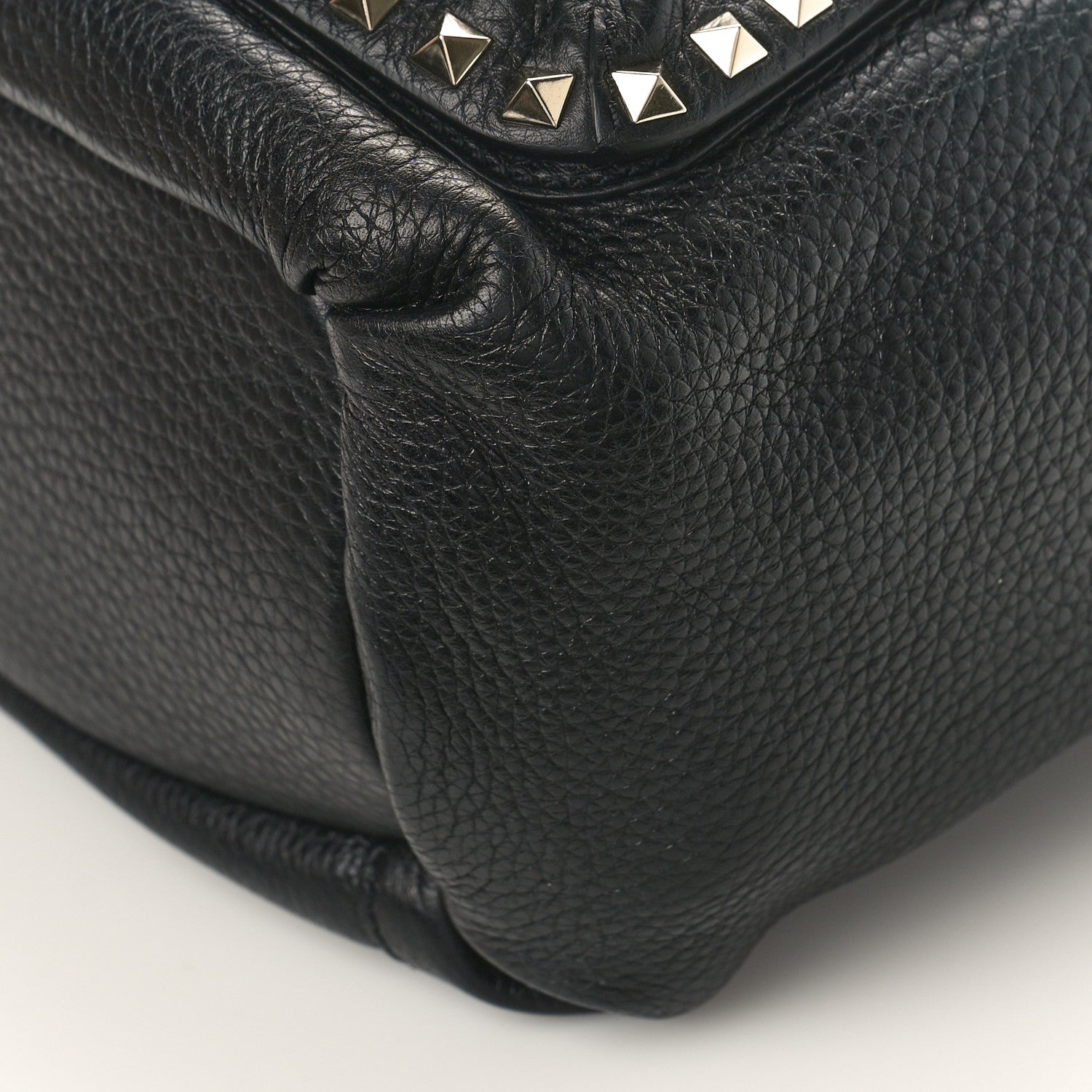 Valentino Garavani Pebbled Calfskin Rockstud Double Pocket Backpack Black 8 of 8