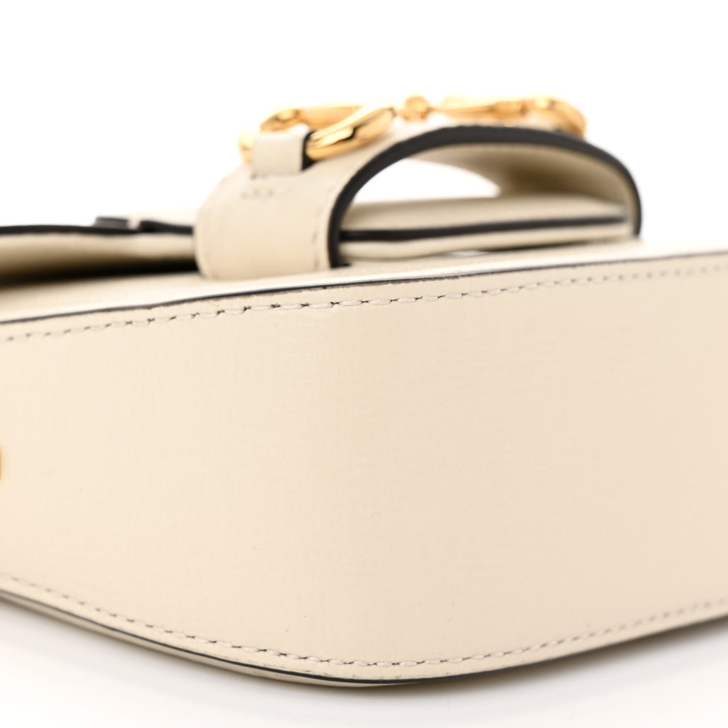 Azalea Calfskin Web Horsebit 1955 Wallet On Strap Mystic White