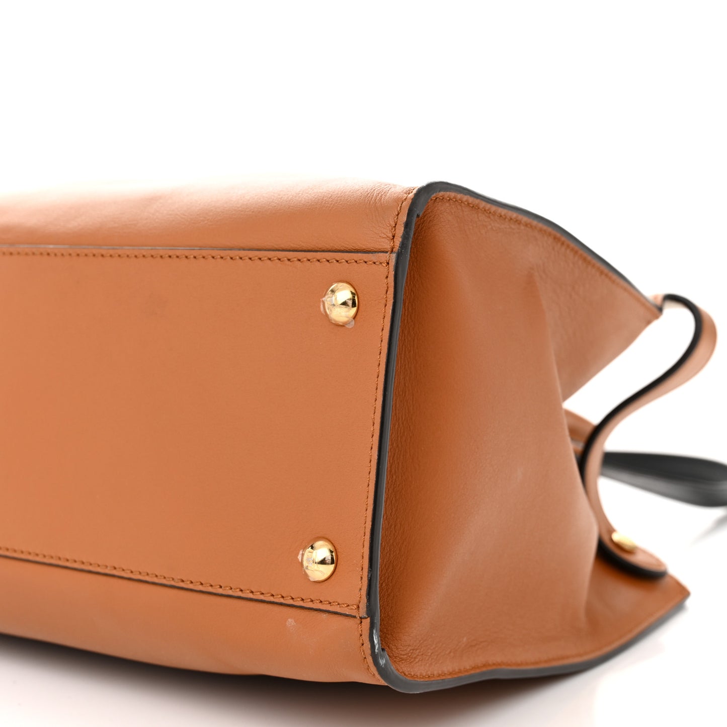 Vitello Seta Century Small Peekaboo X-Tote Brandy Black