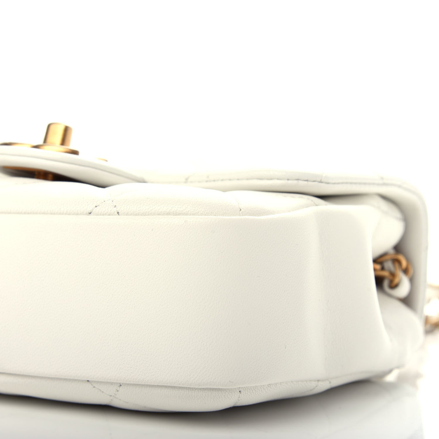 Chanel Lambskin Quilted Small In The Loop Handle Flap Bag White 9 of 10