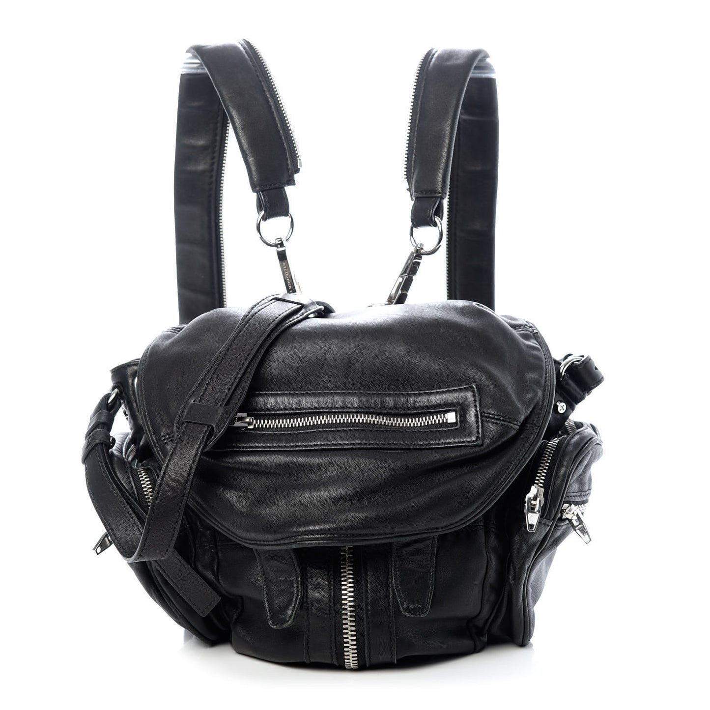 Lambskin Mini Marti Backpack Washed Black Rhodium Hardware
