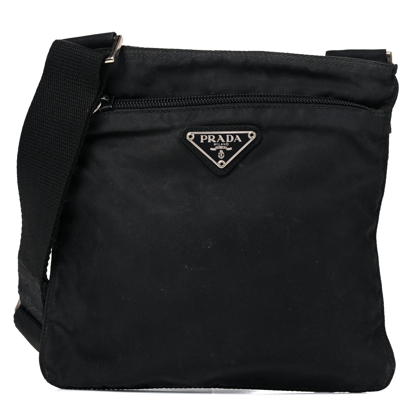 Nylon Vela Flat Messenger Bag Black