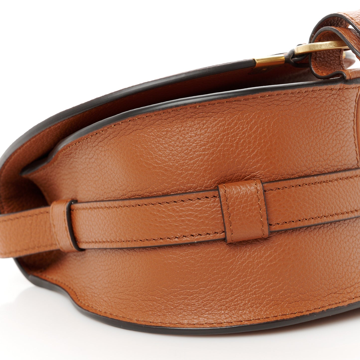 Calfskin Mini Marcie Round Crossbody Bag Tan