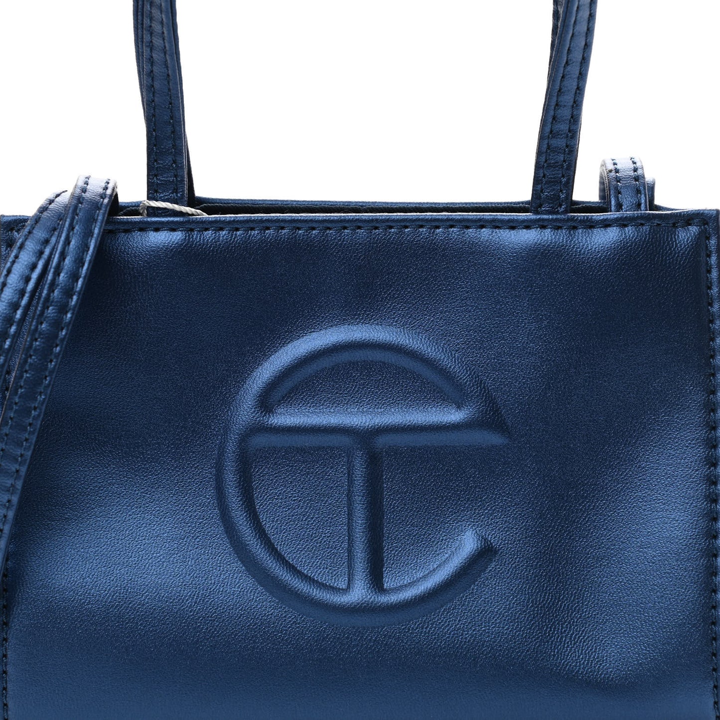 Vegan Leather Small Shopping Bag Cobalt
