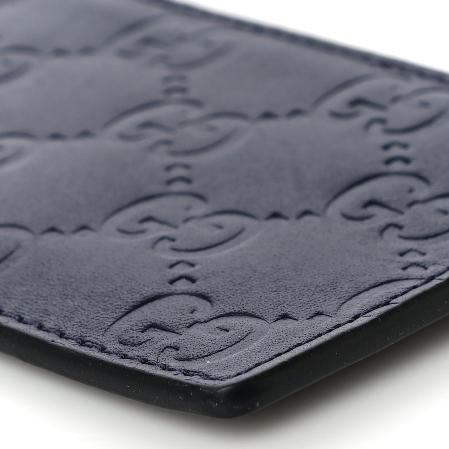 Guccissima Signature Coin Case Card Holder Blue