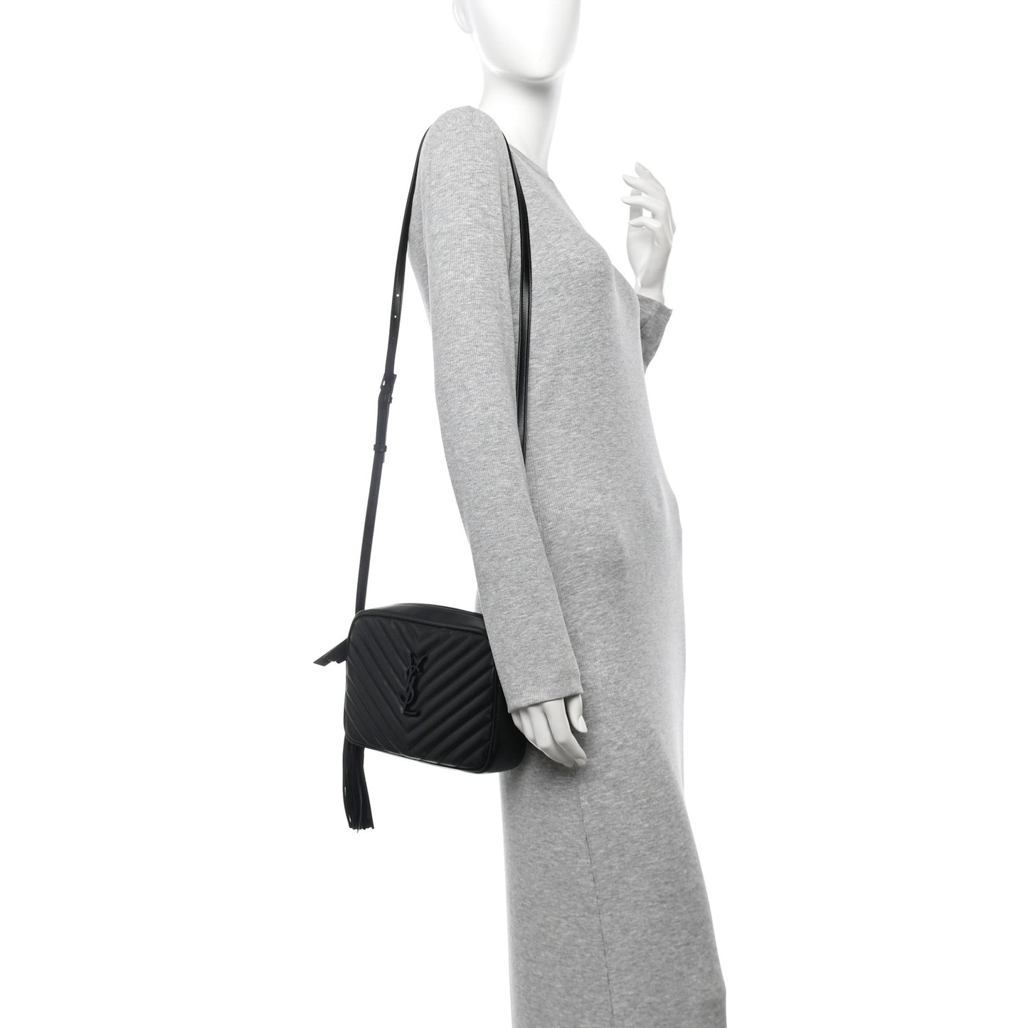 Calfskin Matelasse Monogram Monochrome Lou Camera Bag Black