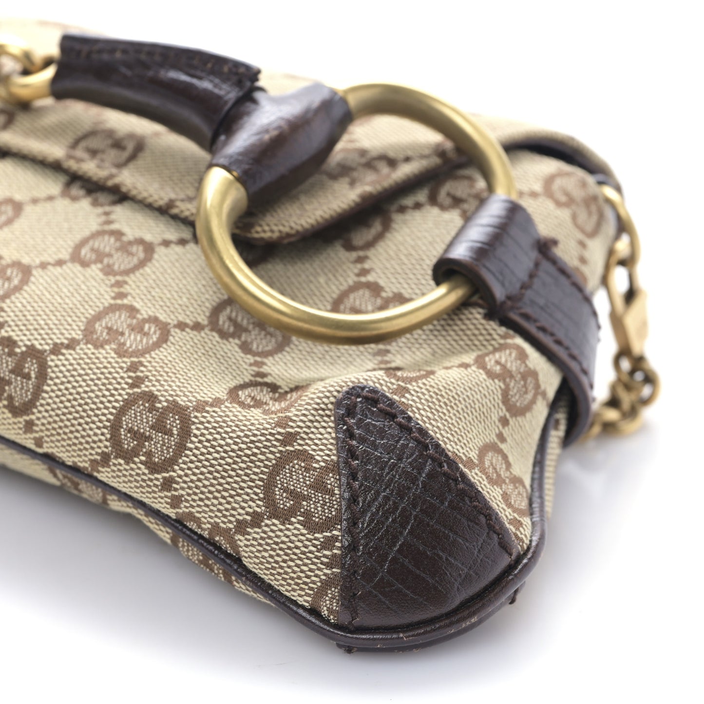 Monogram Horsebit Clutch Dark Brown