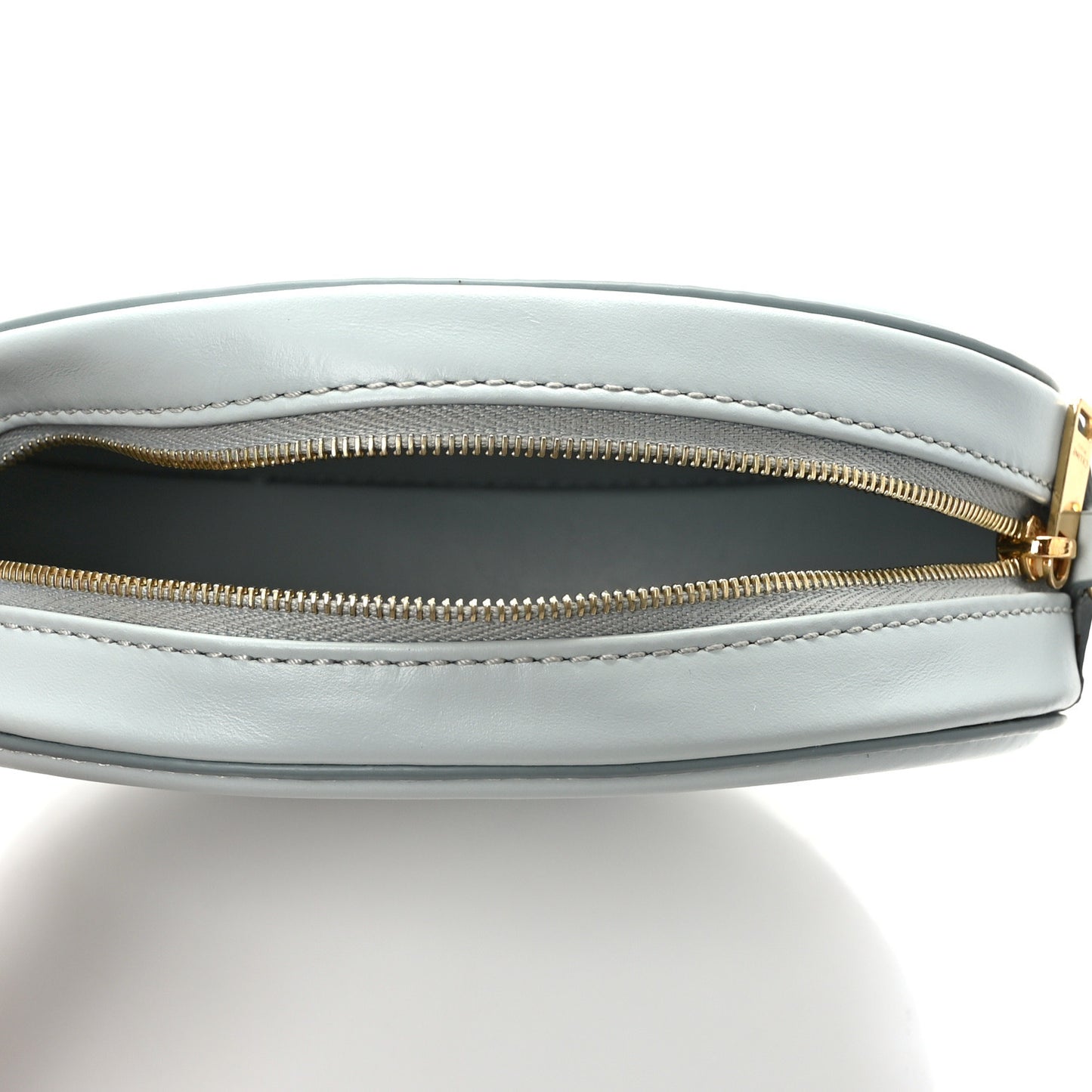 Smooth Calfskin Cuir Small Triomphe Oval Crossbody Purse Soft Blue