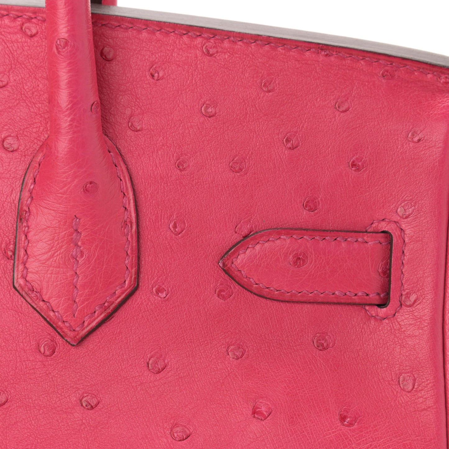 Ostrich Birkin 30 Rose Tyrien