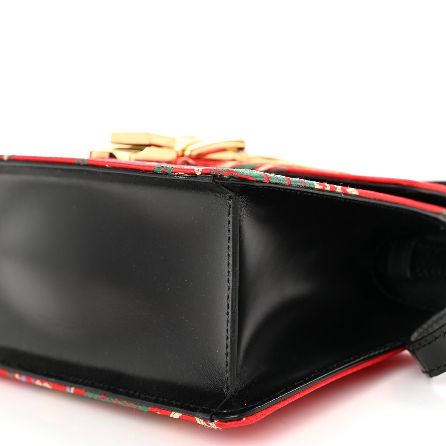 Jacquard Floral Mini Sylvie Top Handle Bag Red Multicolor Black
