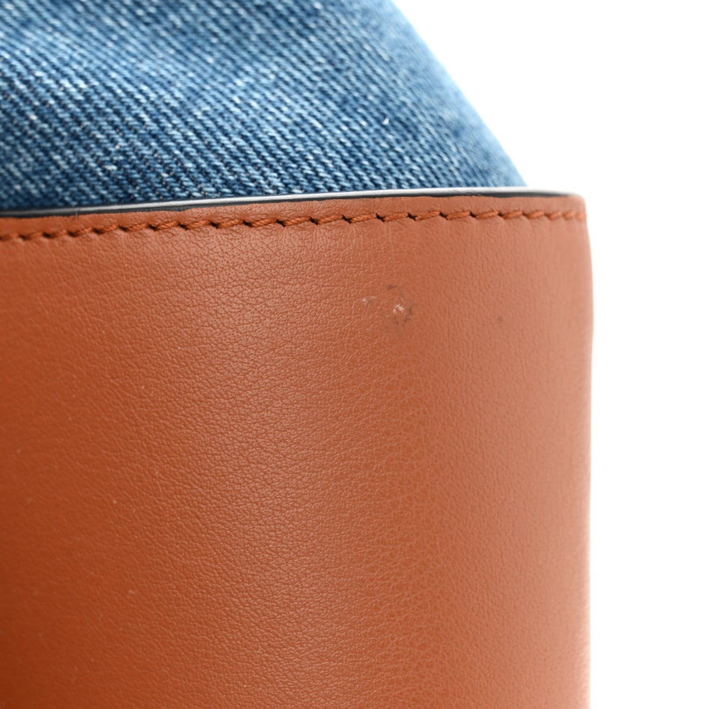 Calfskin Denim Small Hammock Shoulder Bag Blue Tan