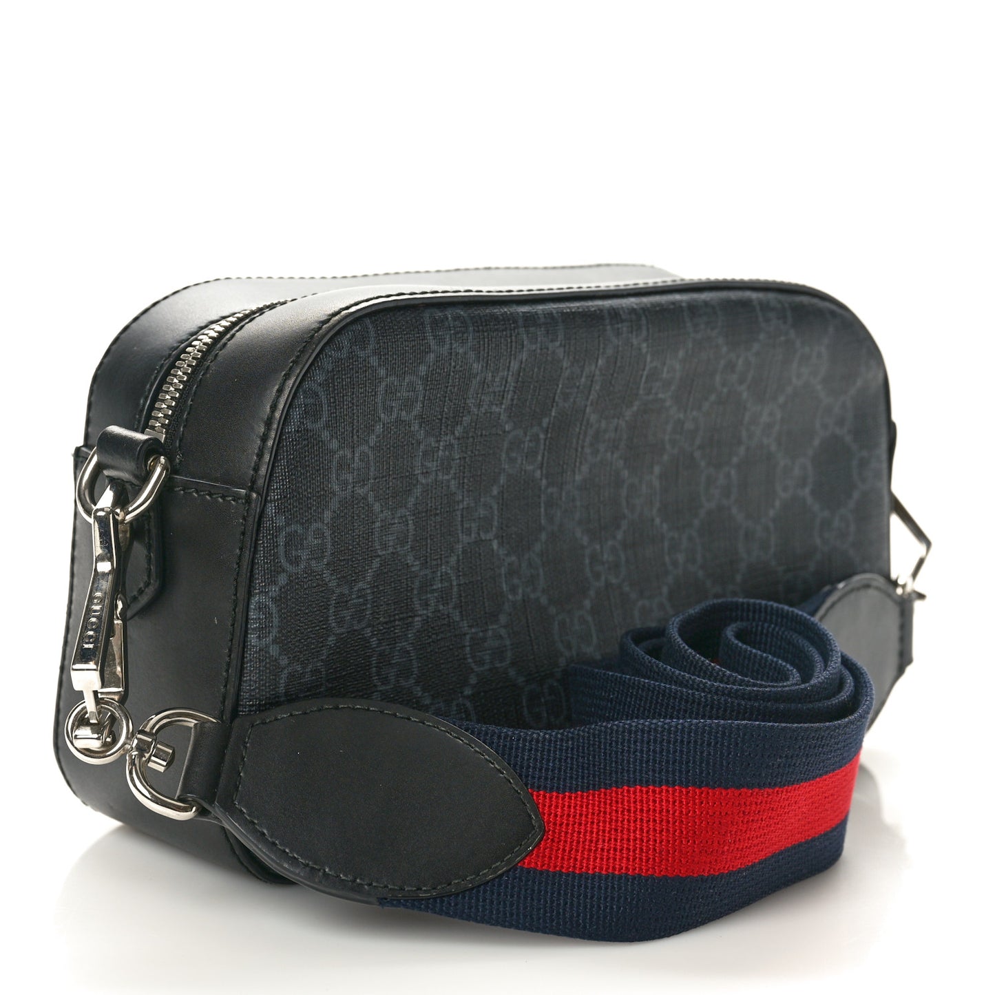 GG Supreme Monogram Web Shoulder Bag Black Grey