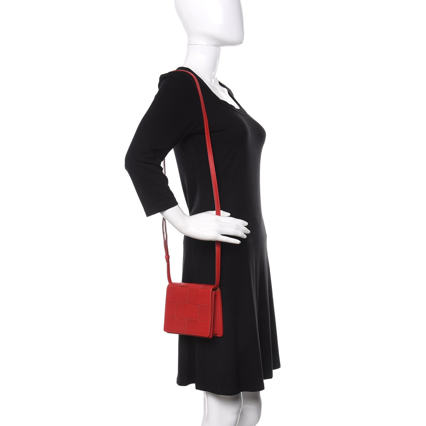 Lambskin Maxi Intrecciato Mini Cassette Crossbody Bag Bright Red