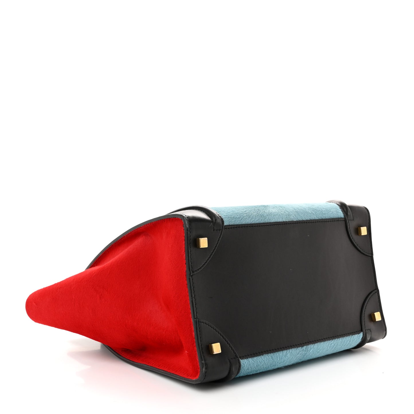 Pony Hair Mini Tri-Color Luggage Glacier Red Black