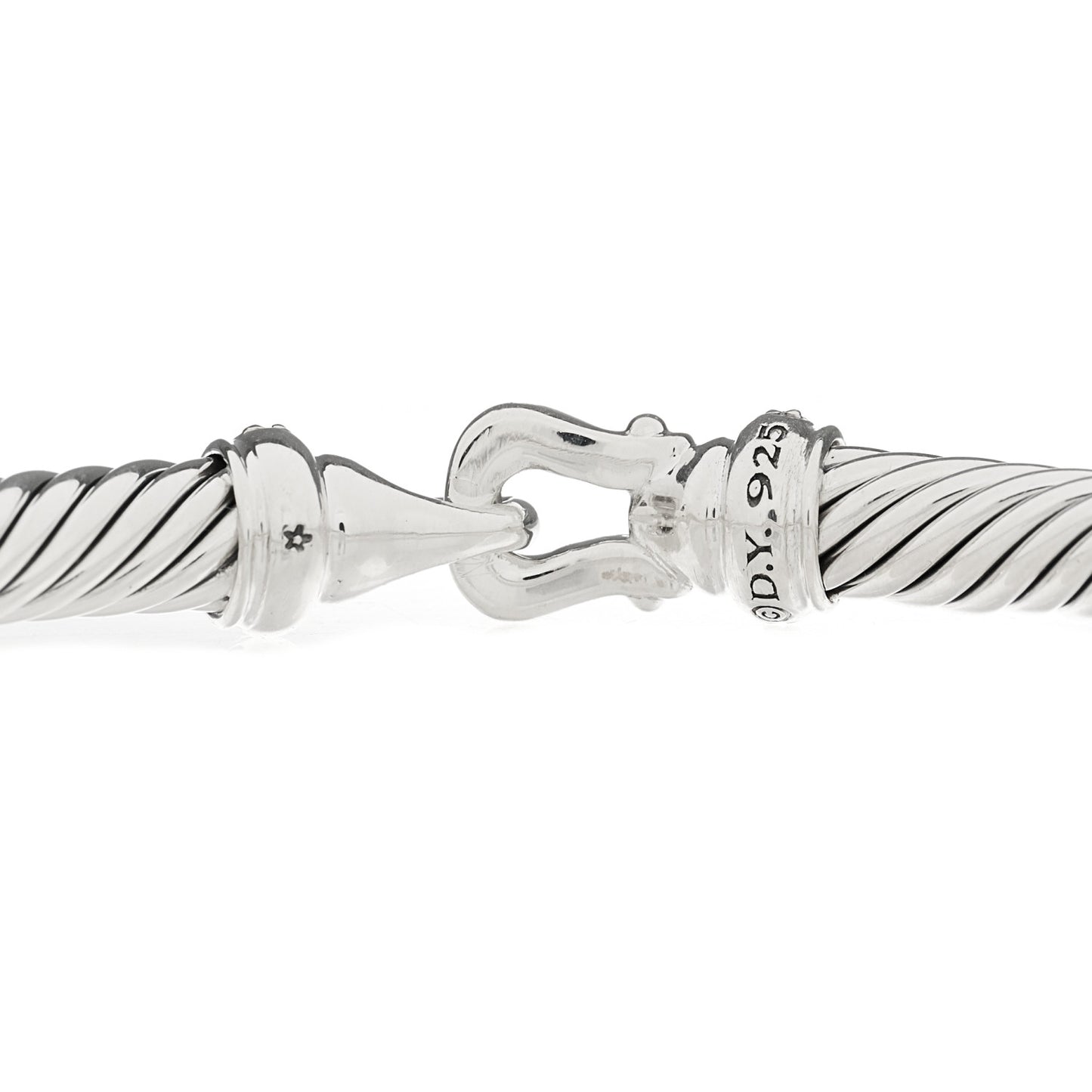 Sterling Silver Diamond 5mm Cable Buckle Bracelet