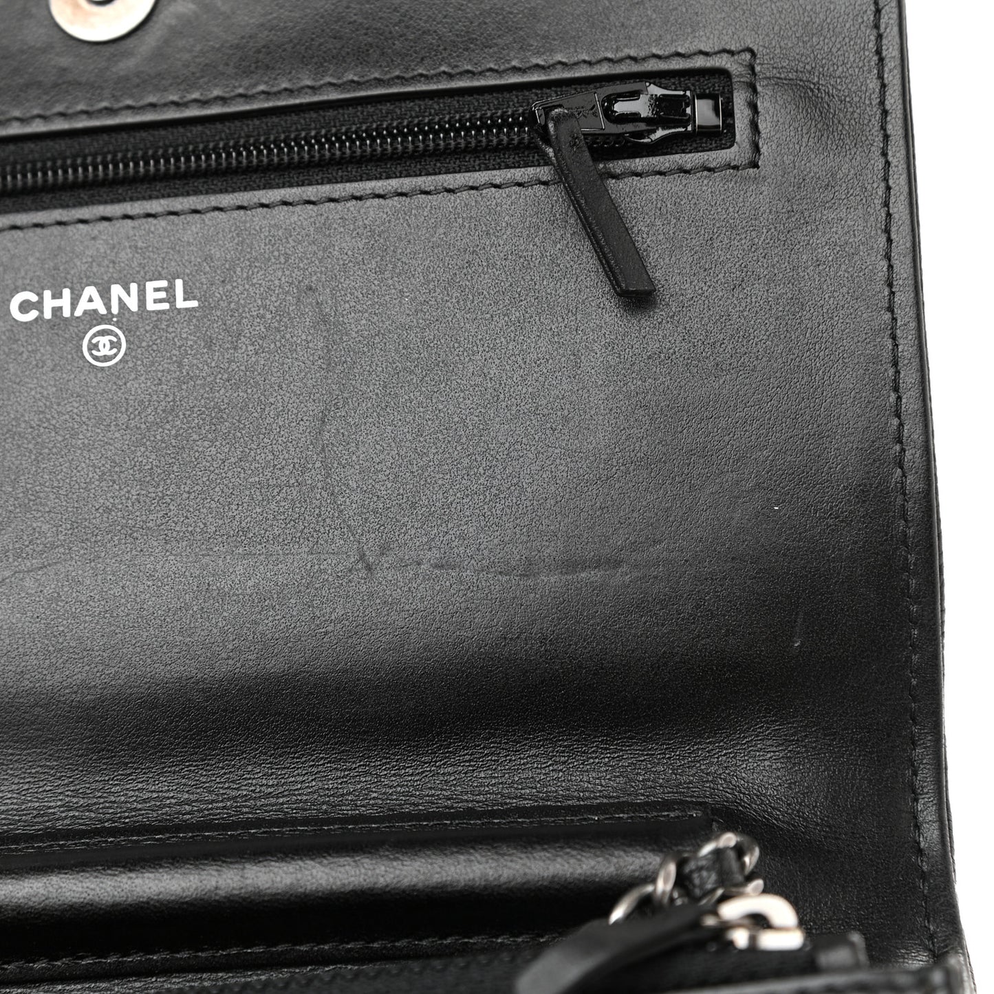 Caviar Quilted Boy Wallet On Chain WOC Black