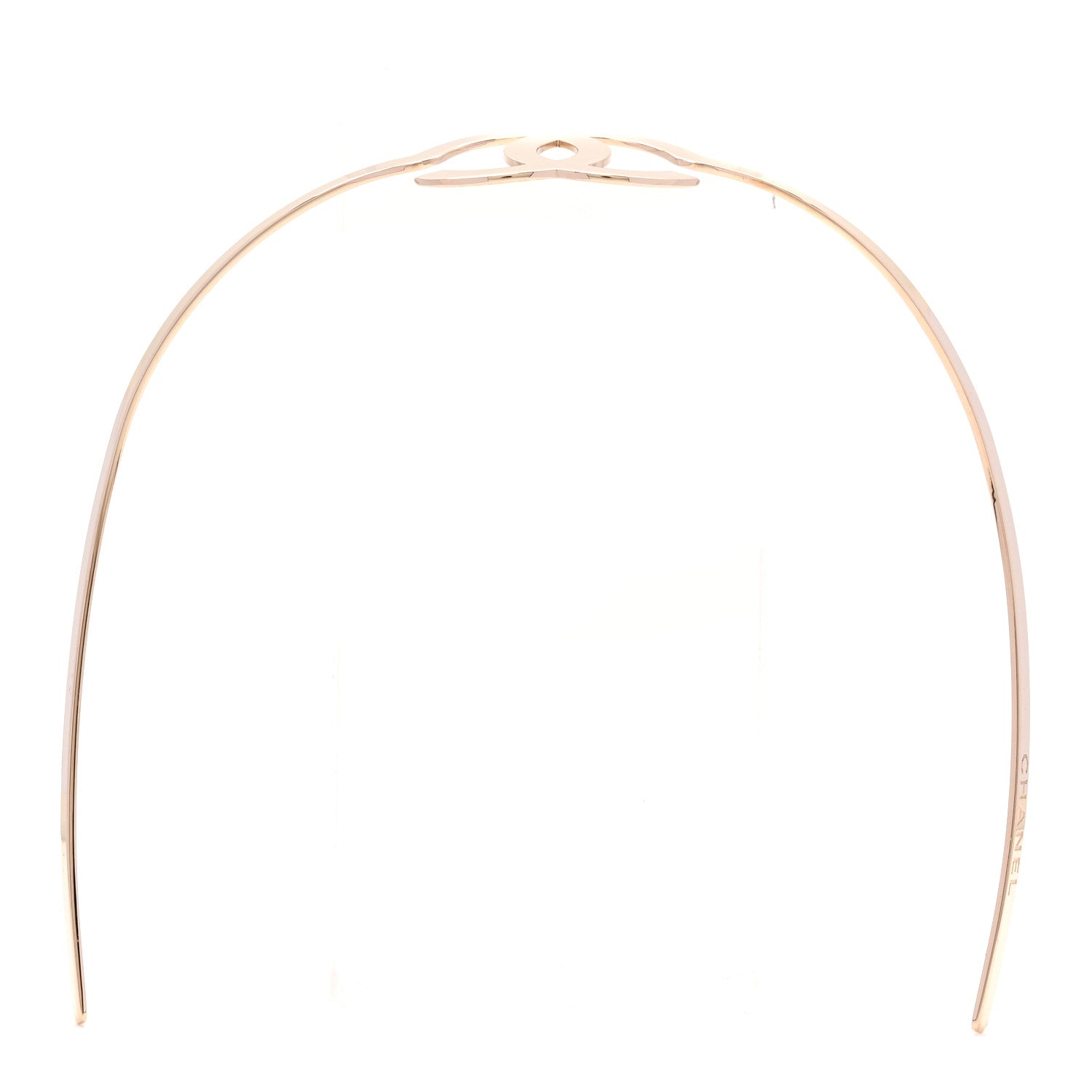 CHANEL Gold CC Accent Metal Headband authentic Chanel Gold Metal And Strass CC Headband, 2021 Available For  main image 4