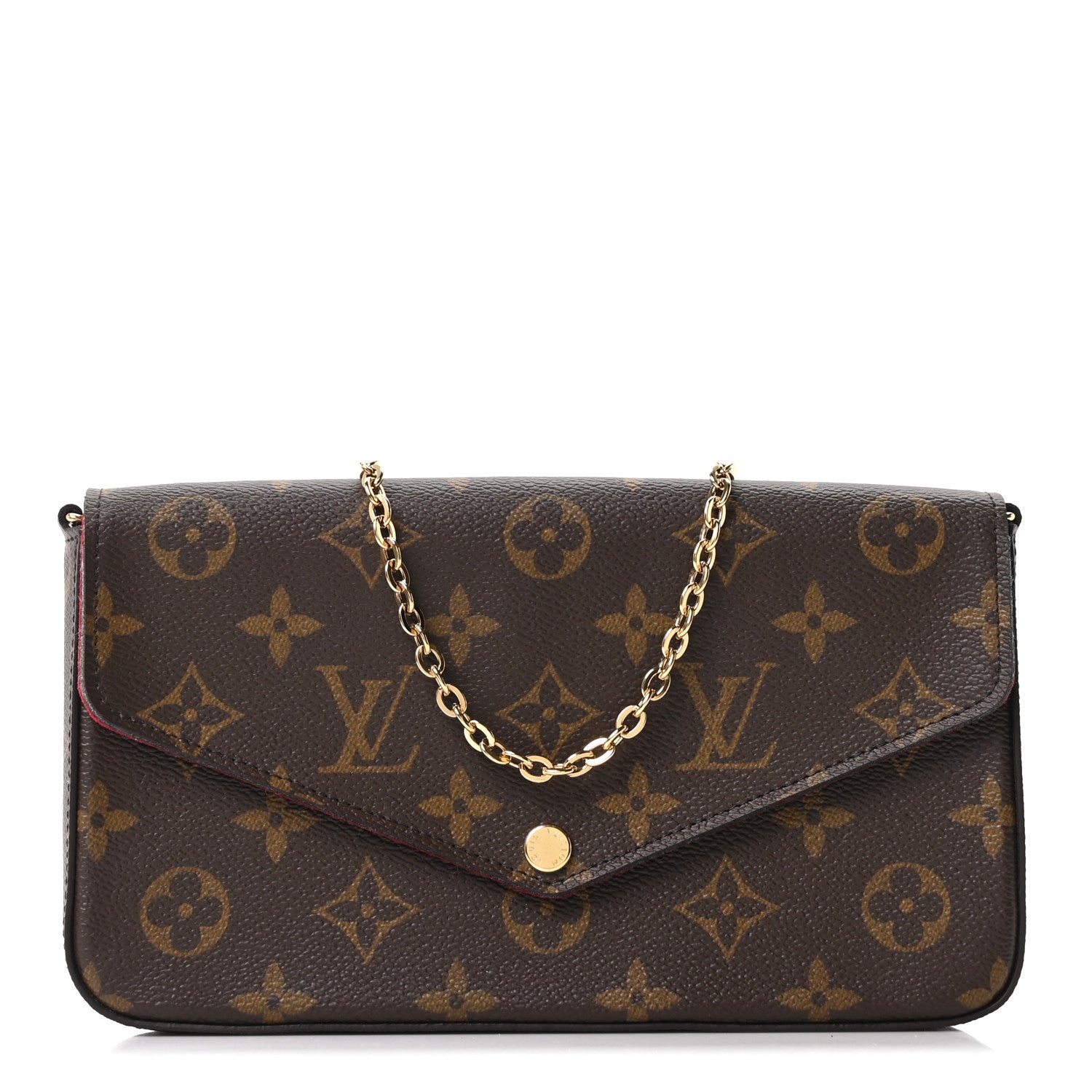Louis Vuitton Monogram Pochette Felicie Chain Wallet Fuchsia