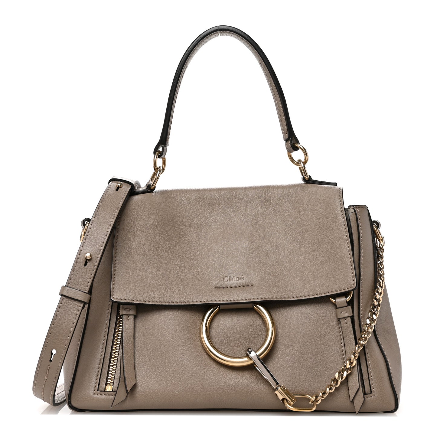 Calfskin Small Faye Day Shoulder Bag Motty Grey
