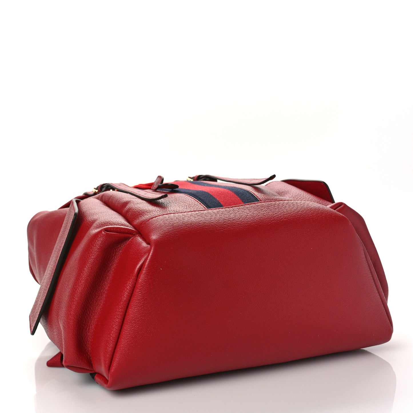 Grained Calfskin Medium Ophidia Double Buckle Backpack Red
