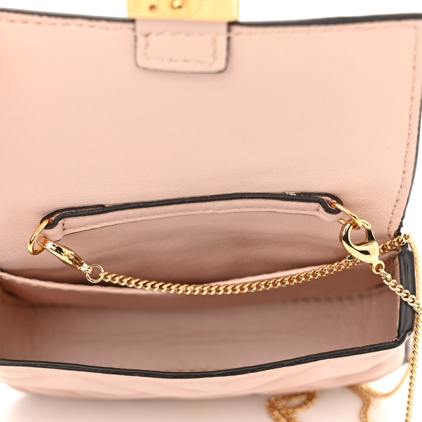 Nappa Matisse FF Embossed Nano Baguette Charm Rosa Quarzo