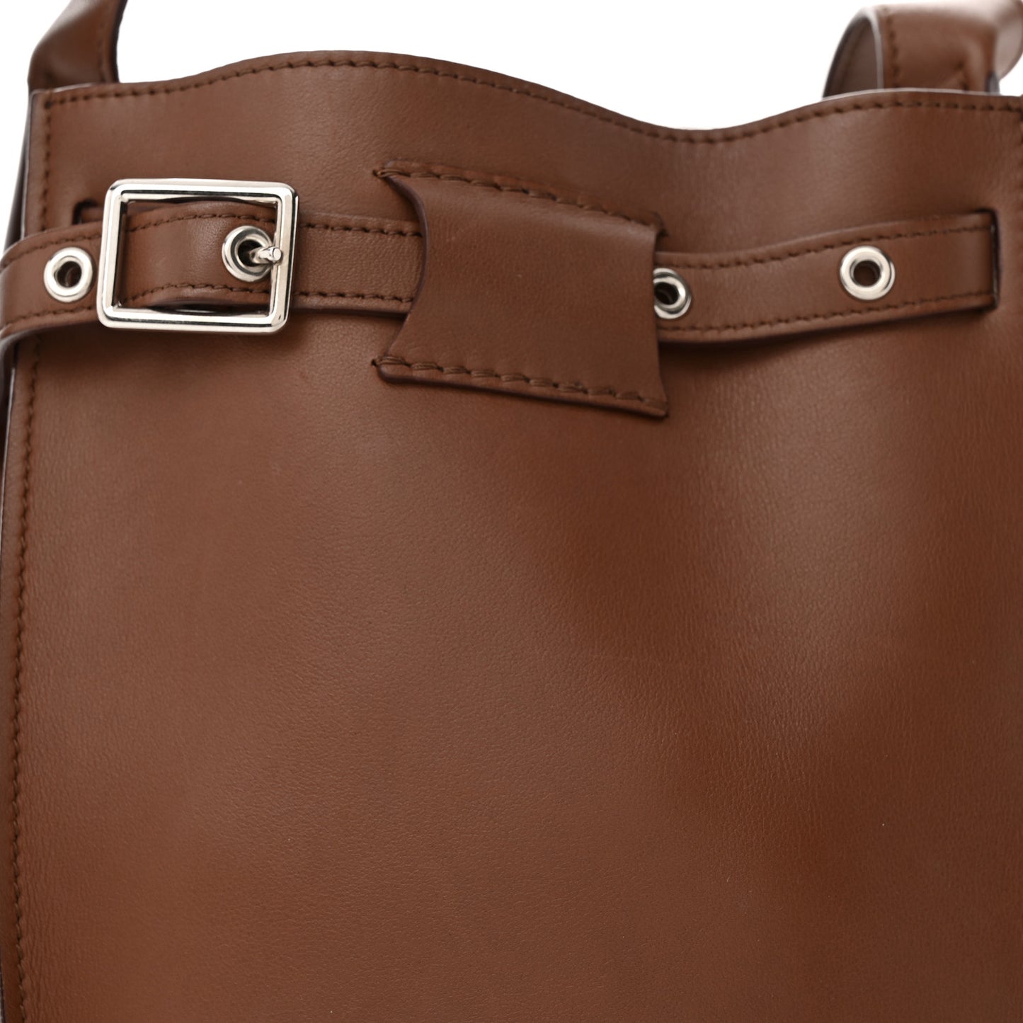 Smooth Calfskin Long Strap Big Bucket Bag Tan