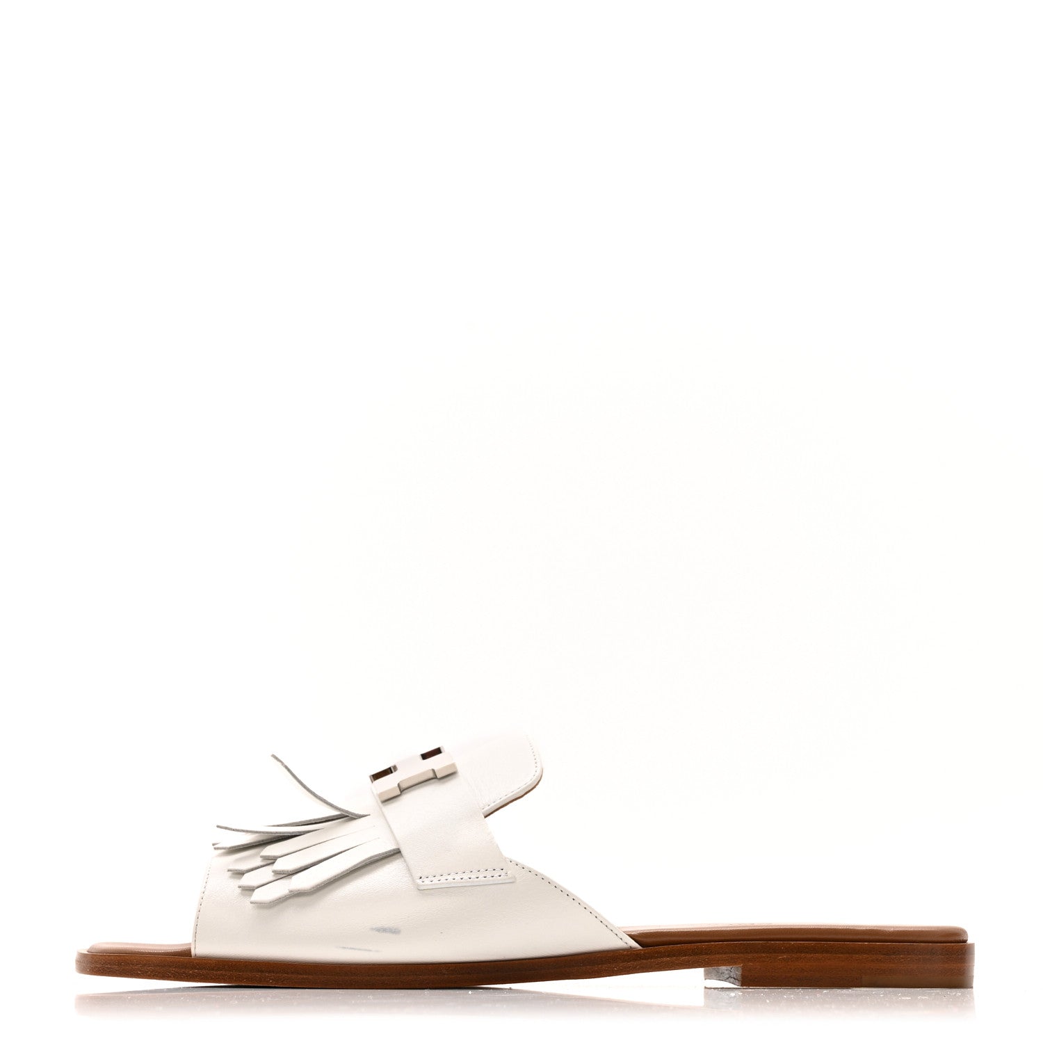 Hermes Calfskin Auteuil Sandals 40 White 1831295 – FASHIONPHILE