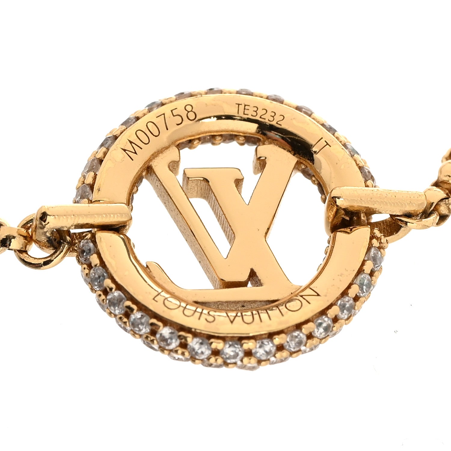 Louis Vuitton Metal Crystal Louise By Night Bracelet Gold 4 of 4