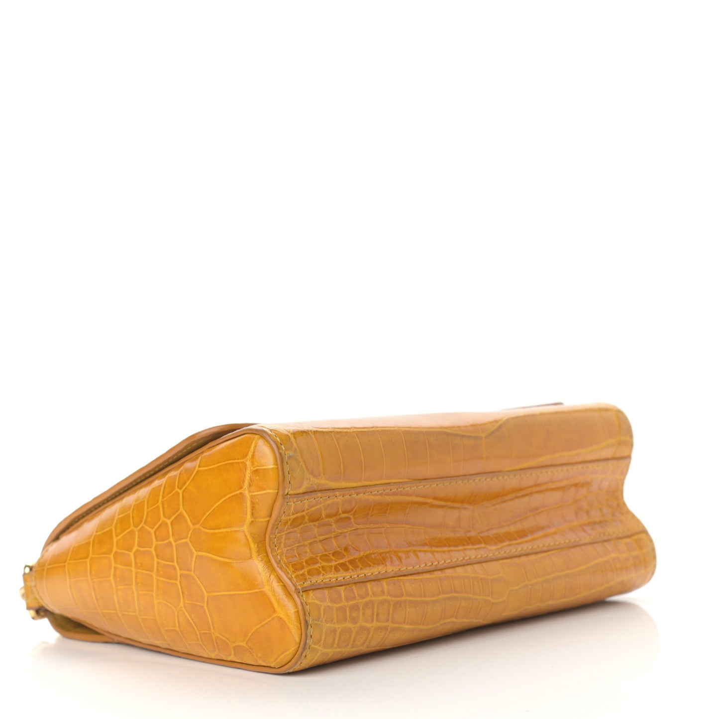 Crocodile Twist Shoulder Bag MM Jaune D'or