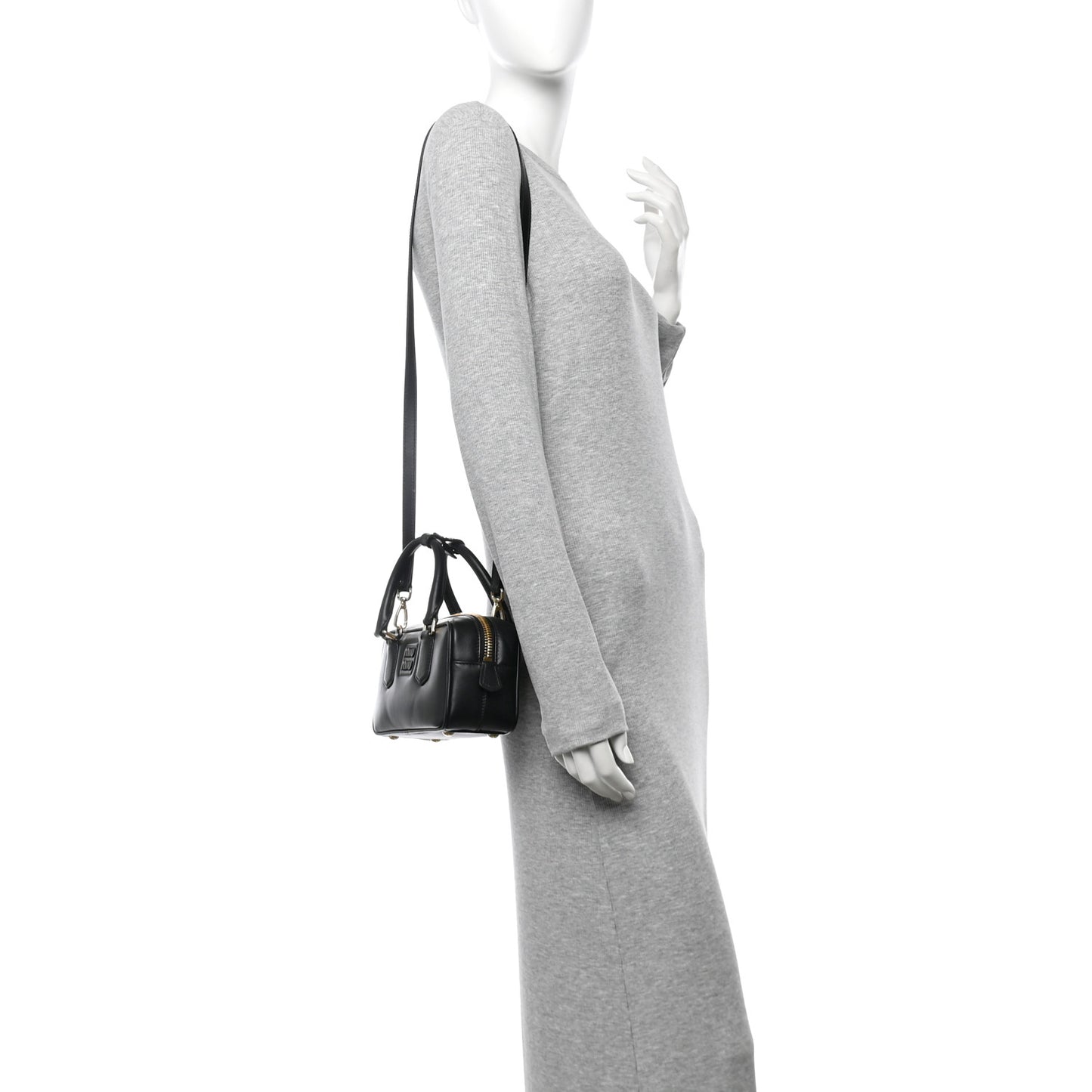 Calfskin Regular Arcadie Top Handle Bag Black