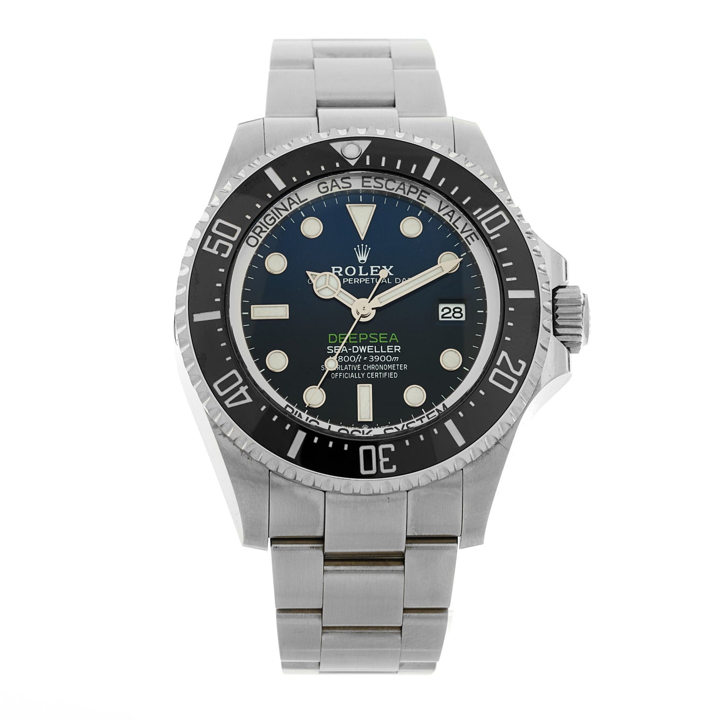Stainless Steel 44mm Oyster Perpetual Date Sea-Dweller Deepsea James Cameron Watch Blue 126660