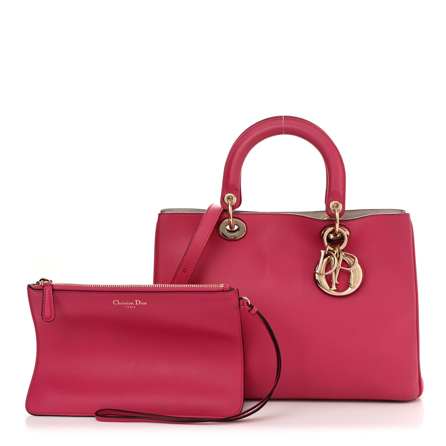 Smooth Calfskin Medium Diorissimo Tote Fuchsia