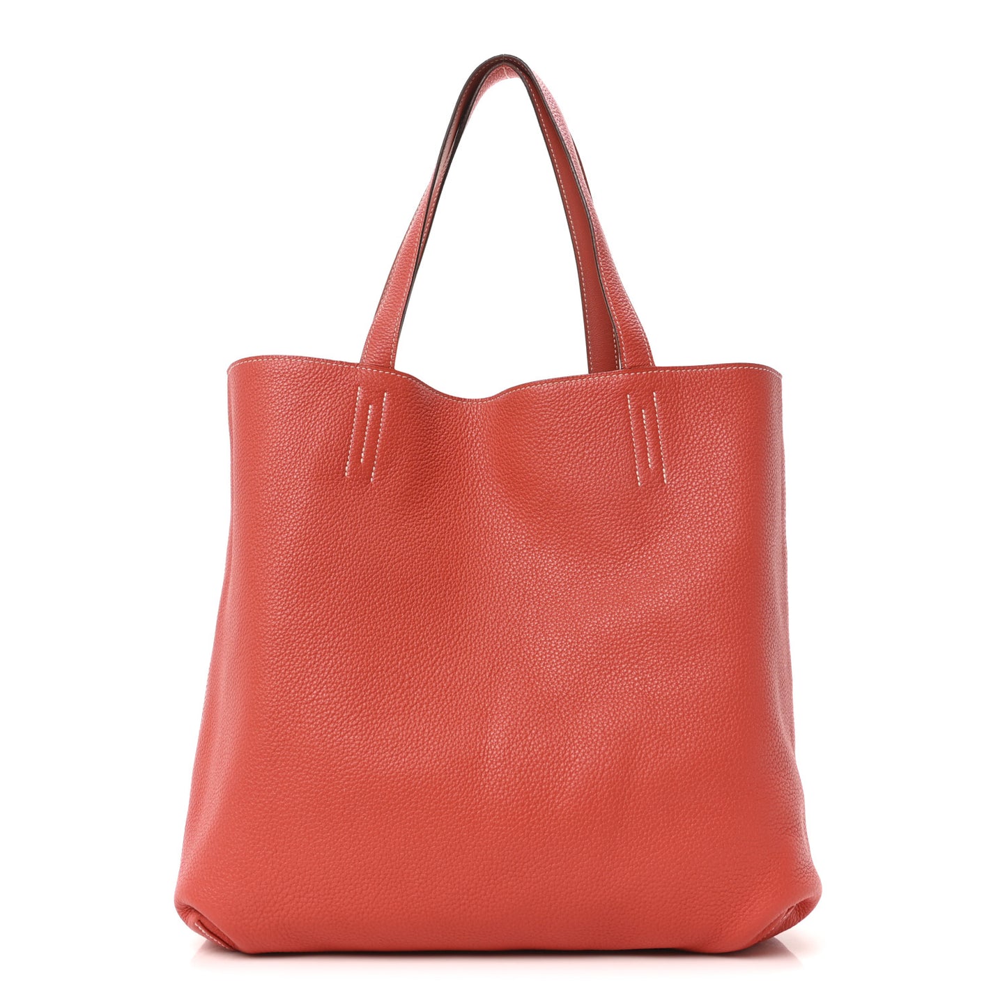 Taurillon Clemence Swift Double Sens 45 Reversible Tote Sanguine Rouge Pivoine