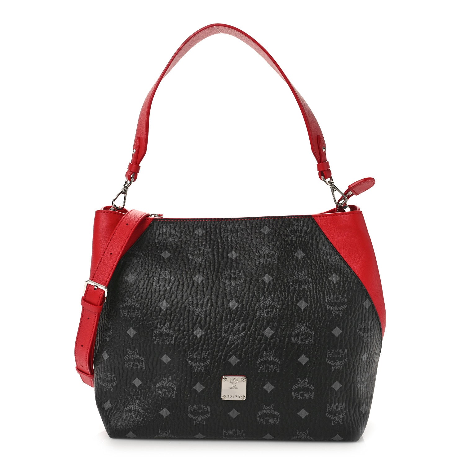 MCM Visetos Medium Klara Hobo Red Black 1 of 8
