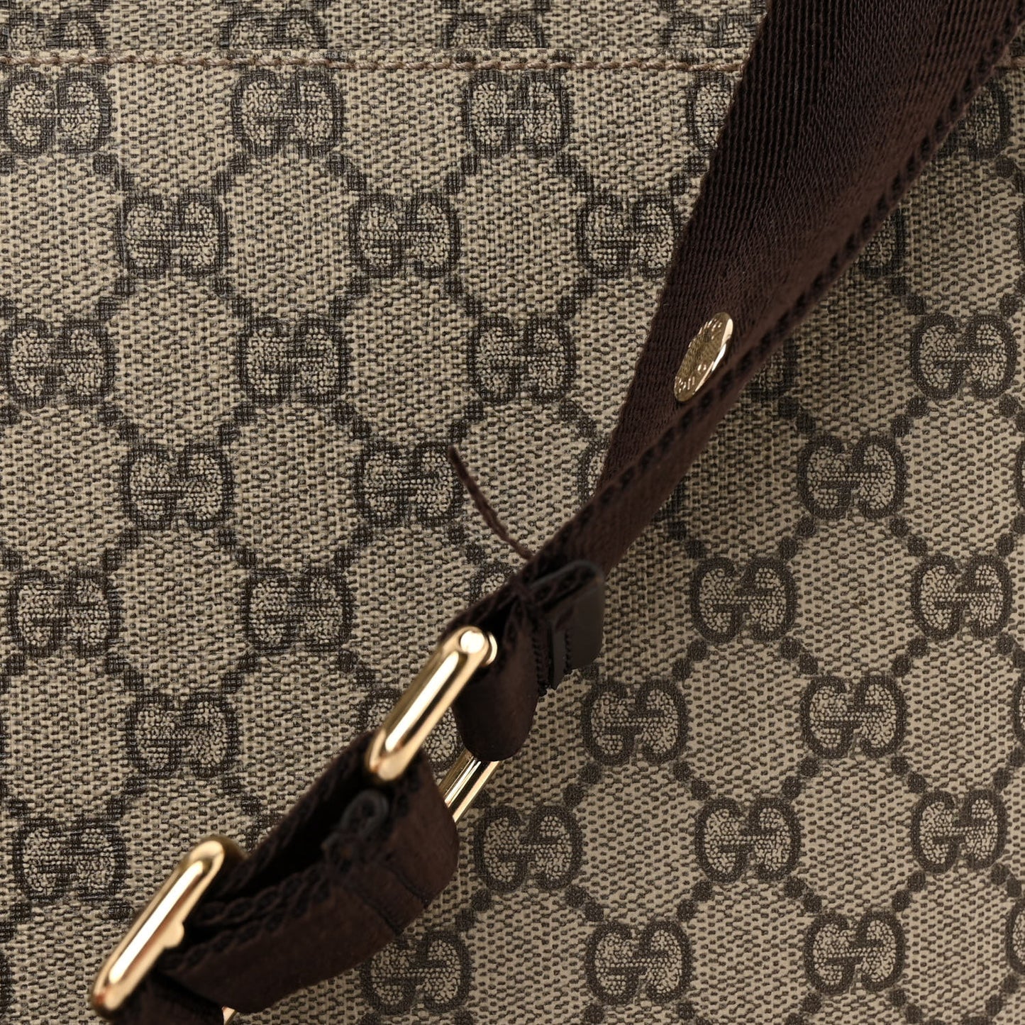 GG Plus Monogram Messenger Diaper Bag Dark Brown