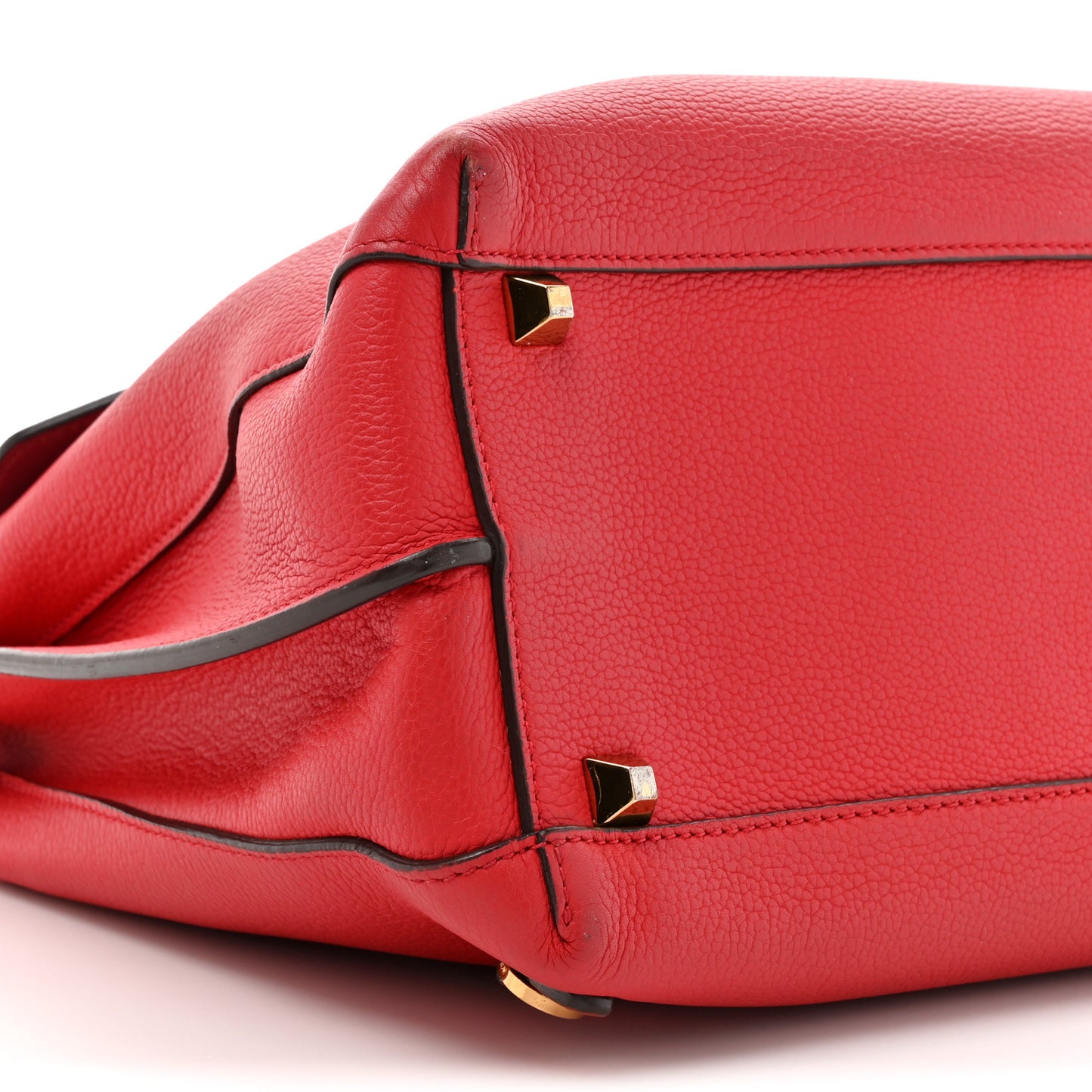 Grained Calfskin Large Milla Convertible Backpack Red