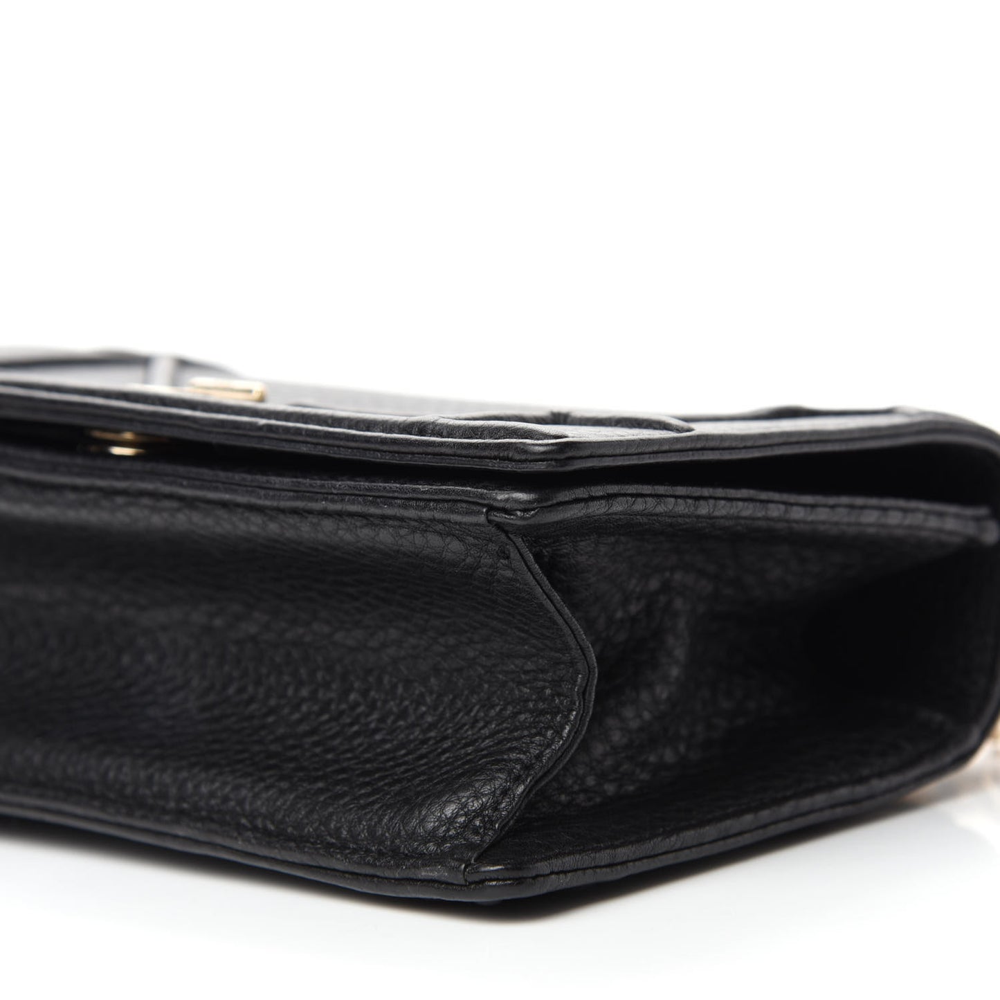 Grained Calfskin Small Diorama Flap Bag Black