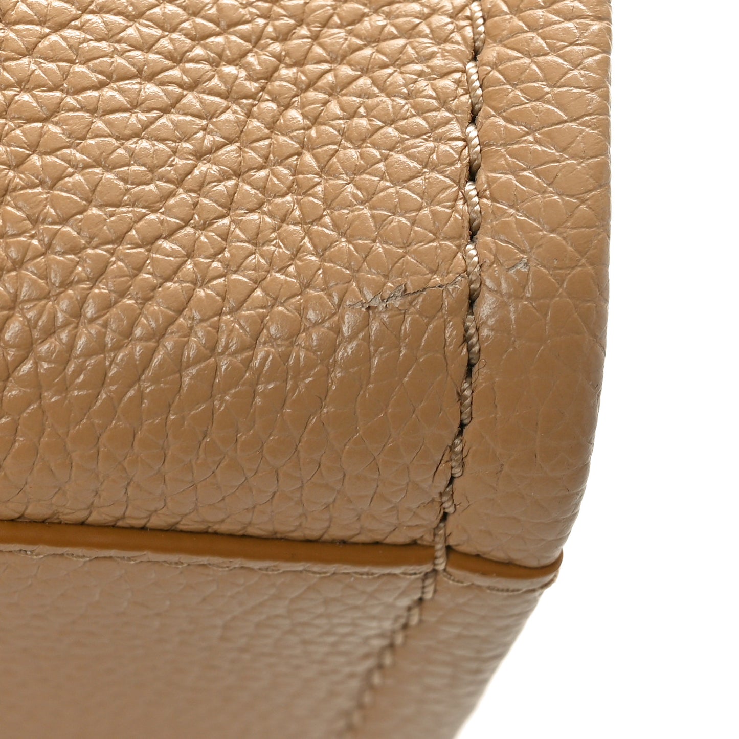Grained Calfskin Mini The Tote Bag Camel