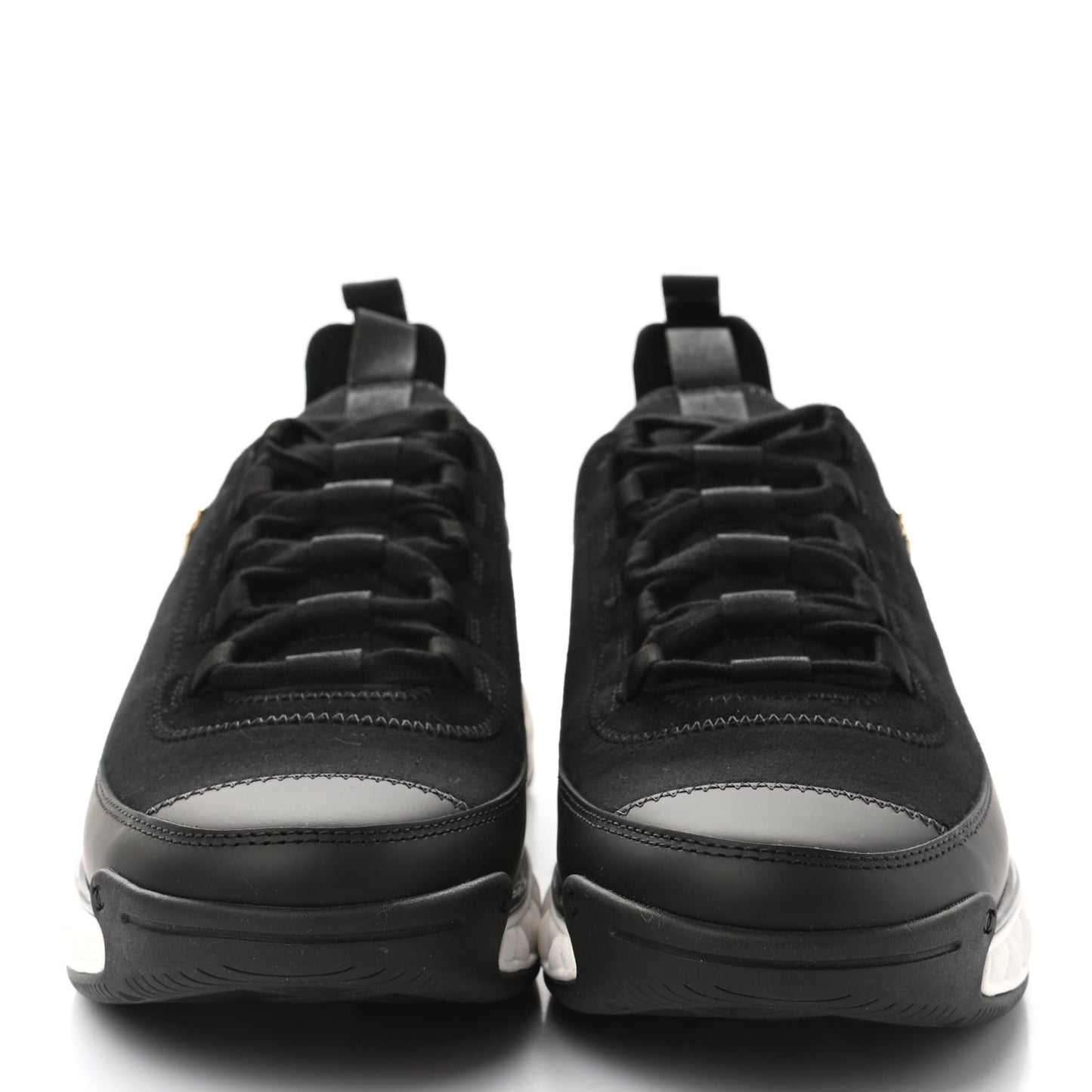 Velvet Calfskin Mixed Fibers CC Sneakers 40 Black