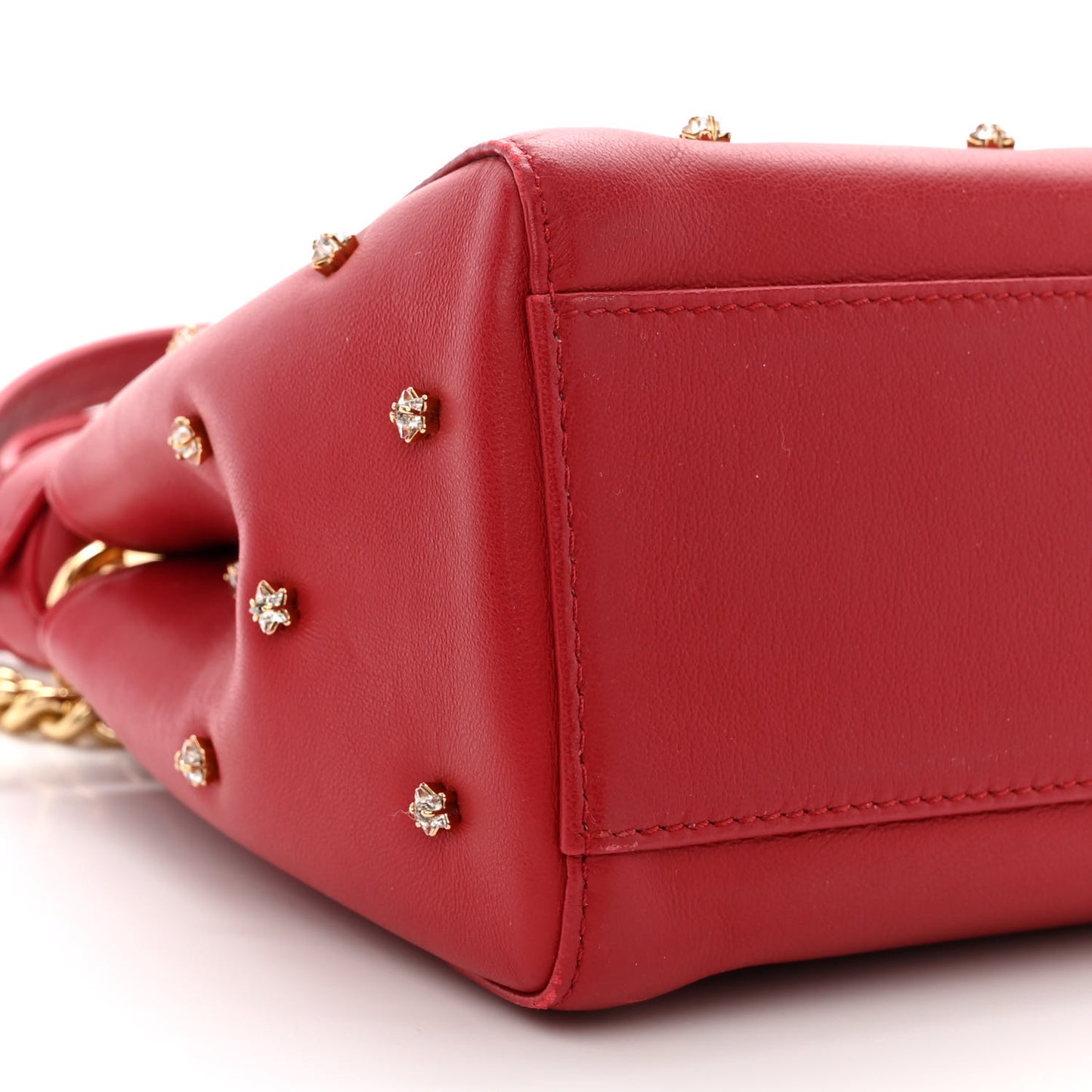 Nappa Crystal Stars Studded XS Peekaboo Iconic Satchel Fragola