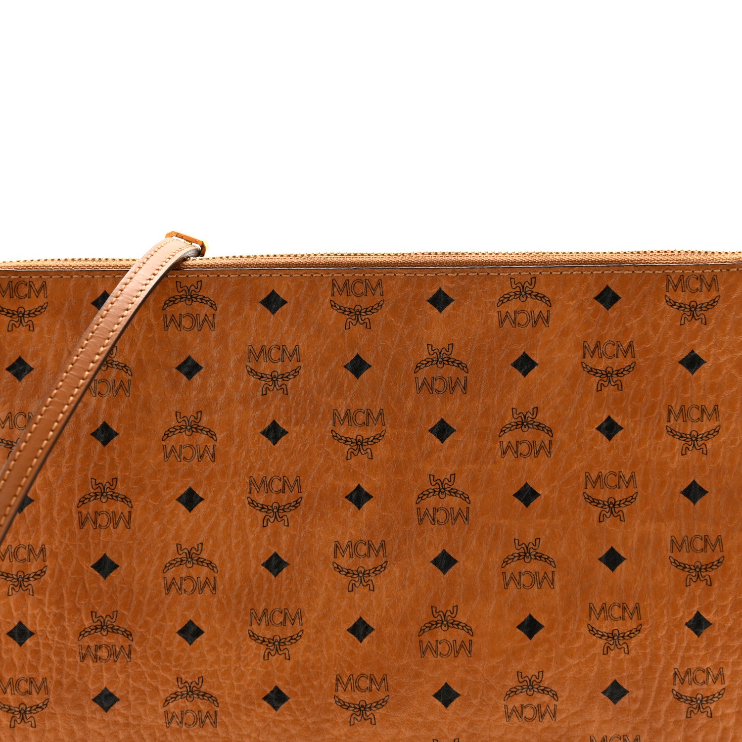 MCM Visetos Medium Crossbody Pouch Cognac 8 of 12