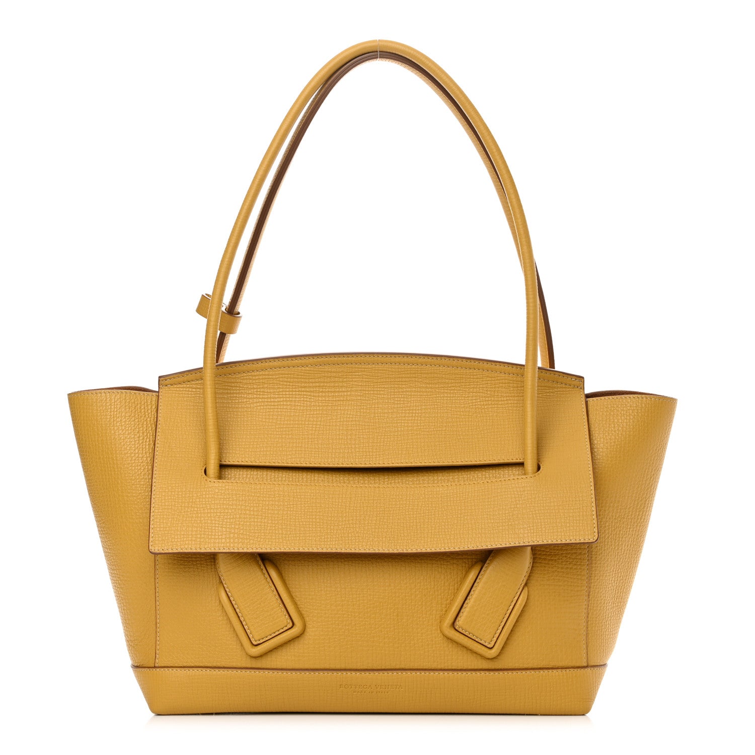 Bottega Veneta Grainy Calfskin Small Arco Curry 1251263 – FASHIONPHILE