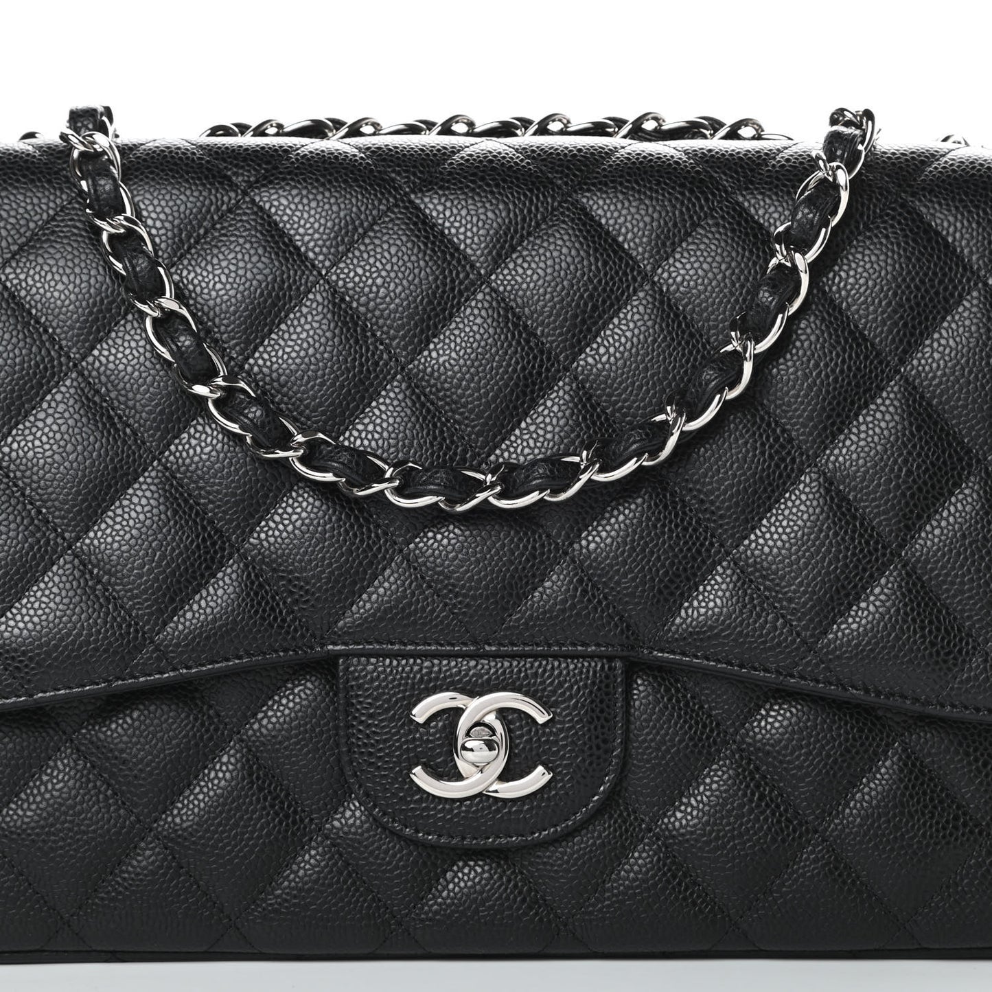 Caviar Quilted Jumbo Single Flap Black